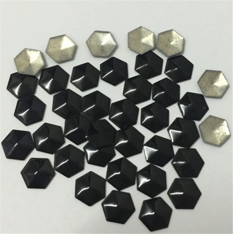 Горячая фиксация Rhinestuds шестигранные черные панк конусные шпильки и Шипы DIY