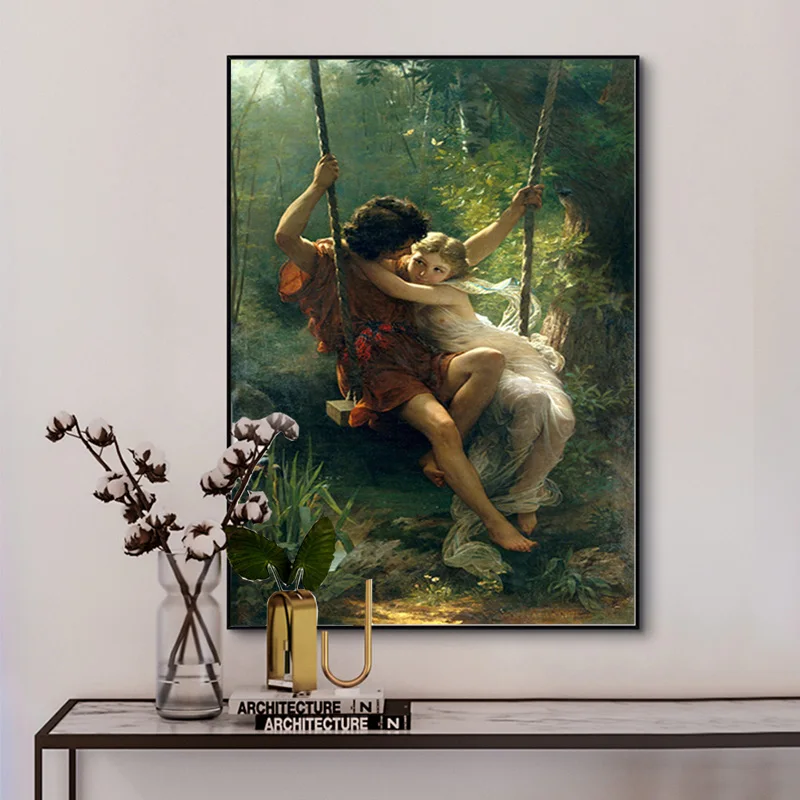 Французский художник Пьер Огюст весна холст знаменитые постеры принты настенные