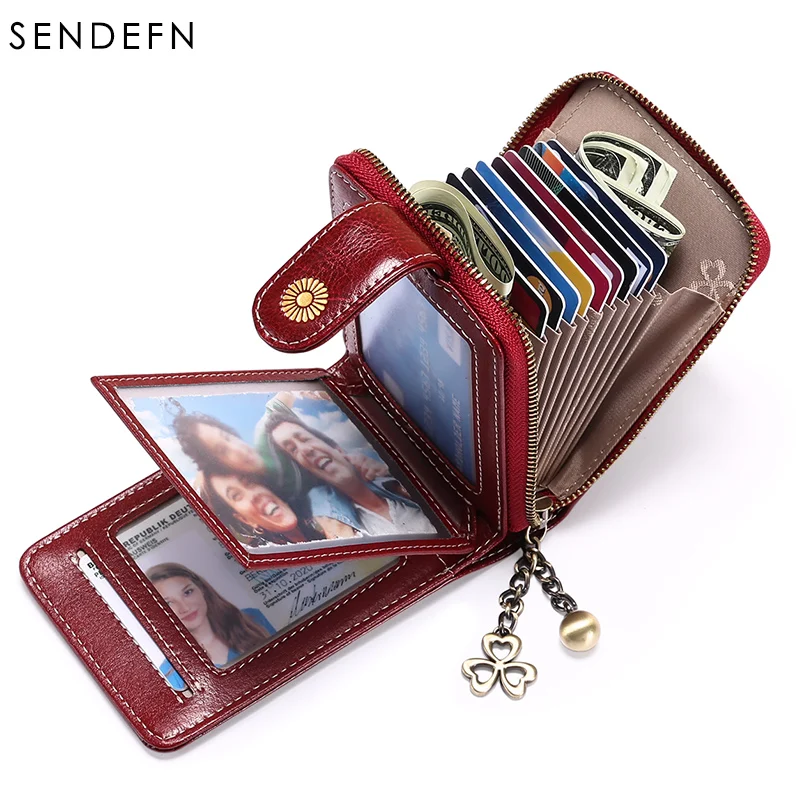 SENDEFN rfid-кошелек тройного сложения женский кожаный кошелек с держателем для карт