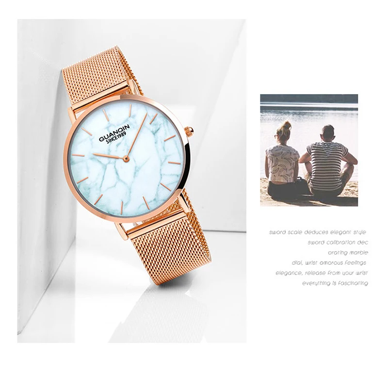 

GUANQIN Luxury Brand Watches For Women Small Exquisite Wrist Watch Women Quartz Couple Watches Simple Delicate And Textured Dial