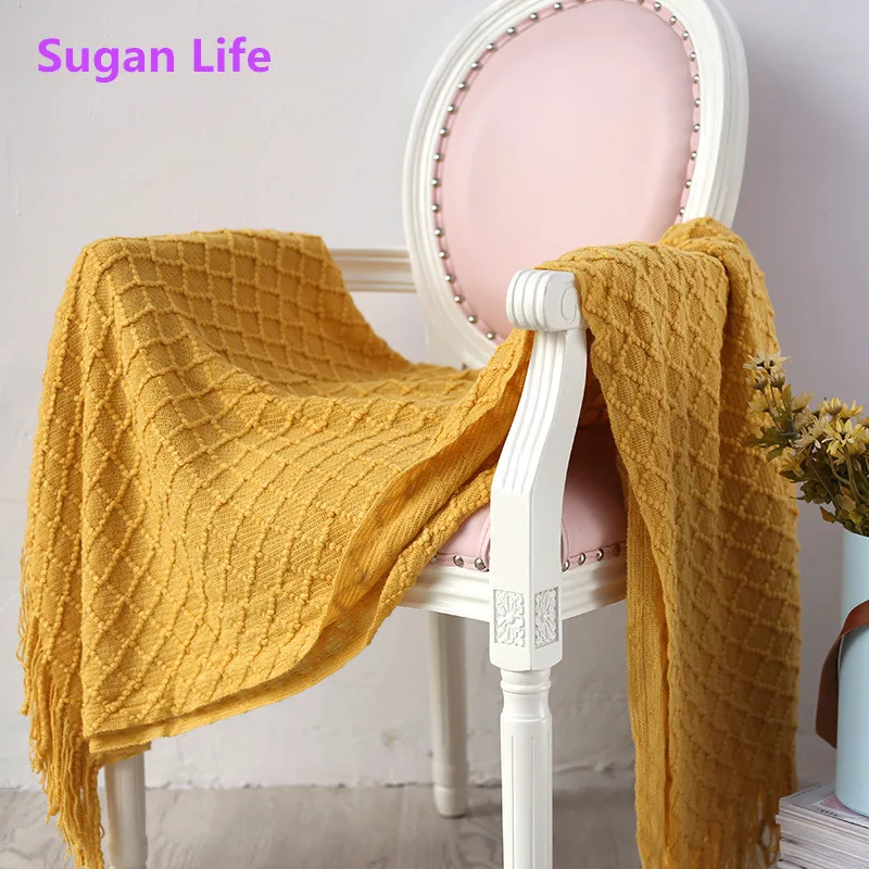 

Sugan Life оптовая продажа кондиционера Одеяло Диван Одеяло Небольшой аромат ветер небольшой ромбик размер 130x150 см Бесплатная доставка