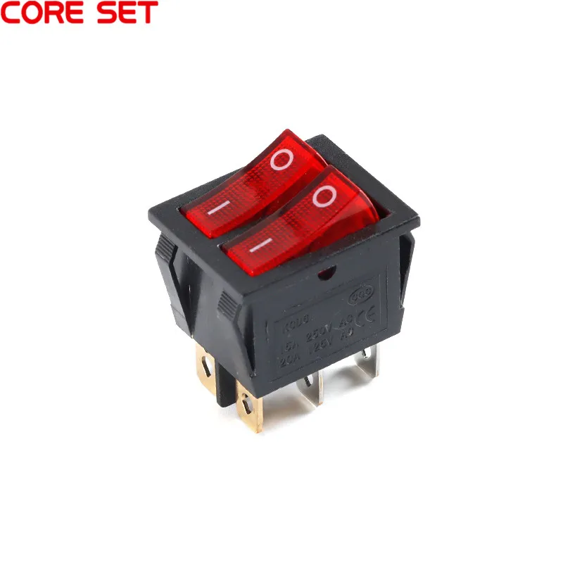 Кулисный Переключатель KCD6 прозрачный красный зеленый светодиодный светильник