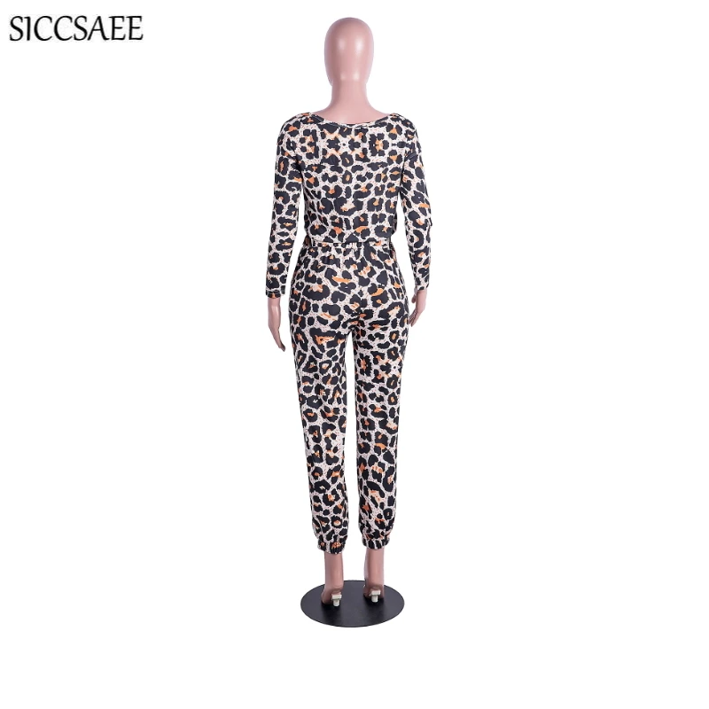 

2019 Autumn Winter New Arrivals Camouflage Leopard Printed Off Shoulder Jumpsuits And Rompers For Women Palazzo Pants Loose Pinup Overalls Sexy One Piece Mono Mujer Casual Macacao Feminino Curto