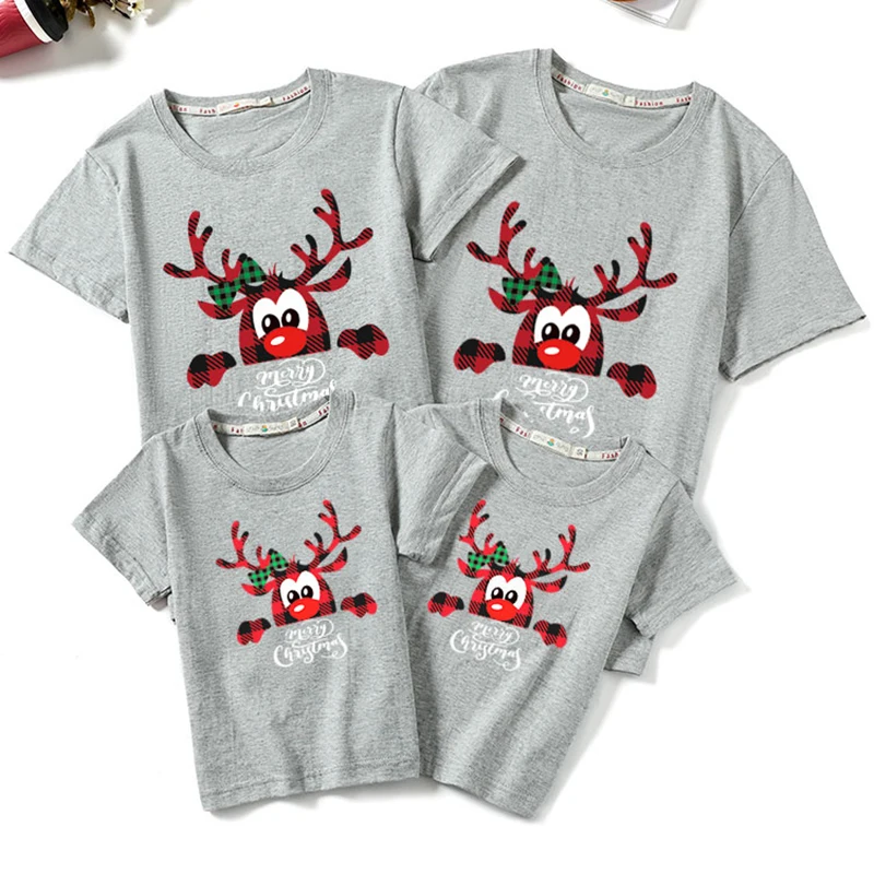Рождественская семейная футболка для папы мамы сына дочери одежда женщин и