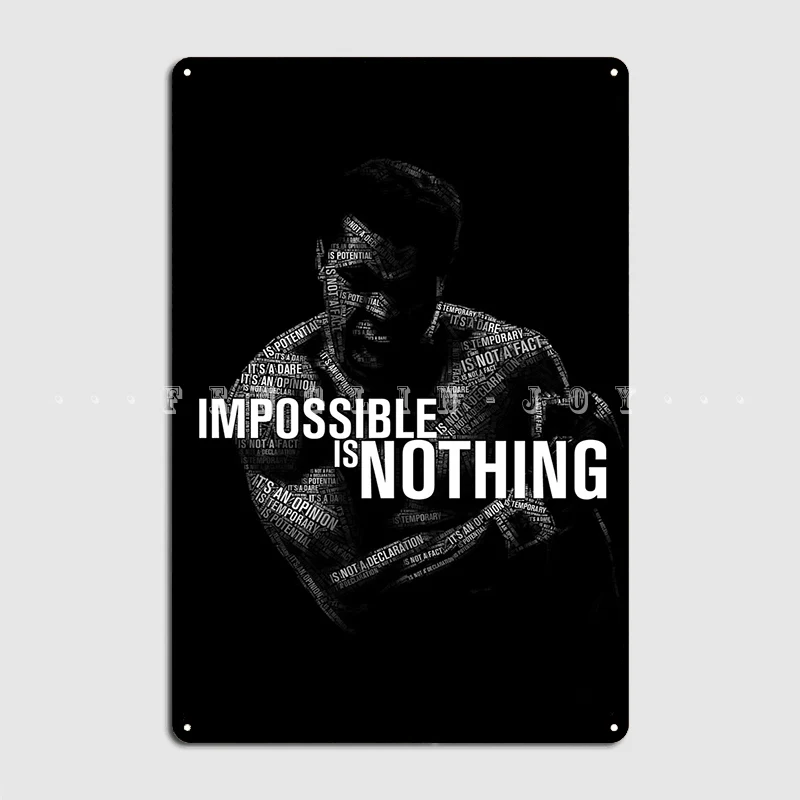 Металлическая табличка постера Mohamed Ali Impossible Is Nothing для стен гаража, клуба, печати плакатов.