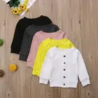 Вязаный свитер на пуговицах для новорожденных девочек