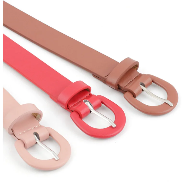 New solid color ladies matte PU small belt elegant and versatile wild pin buckle decoration jeans 3.5cm 6 colors wholesale | Аксессуары