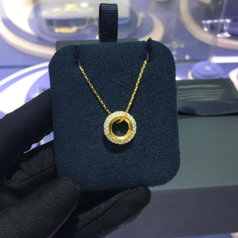 UMGODLY Luxury Brand Copper Black Hoop Pendants Adjustable Round Necklace Micro Cubic Zirconia Women Fashion Jewelry | Украшения и