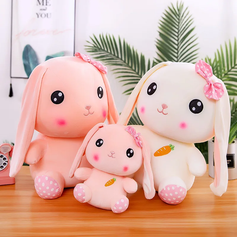 

Sweet Pink Lop-eared Bunny Plush Soft Stuffed Toy Animals Rabbit Sleeping Cartoon Pillow Doll Birthday Gift for Children Kids