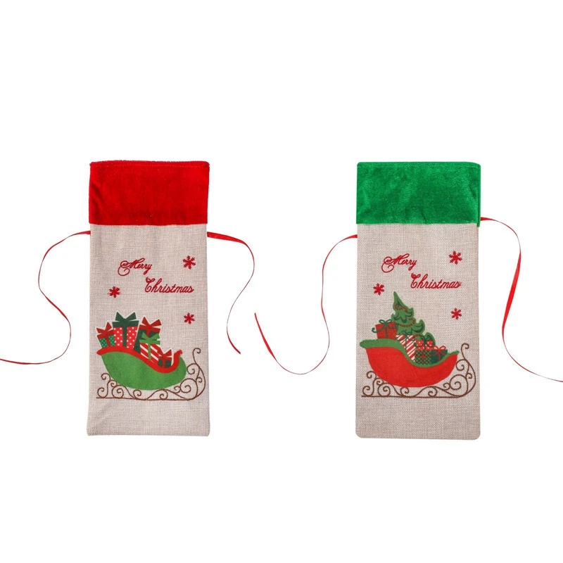 

2 Pcs Christmas Sweater Wine Bottle Cover, Reusable Wine Bags for Holiday Party Christmas Decoration