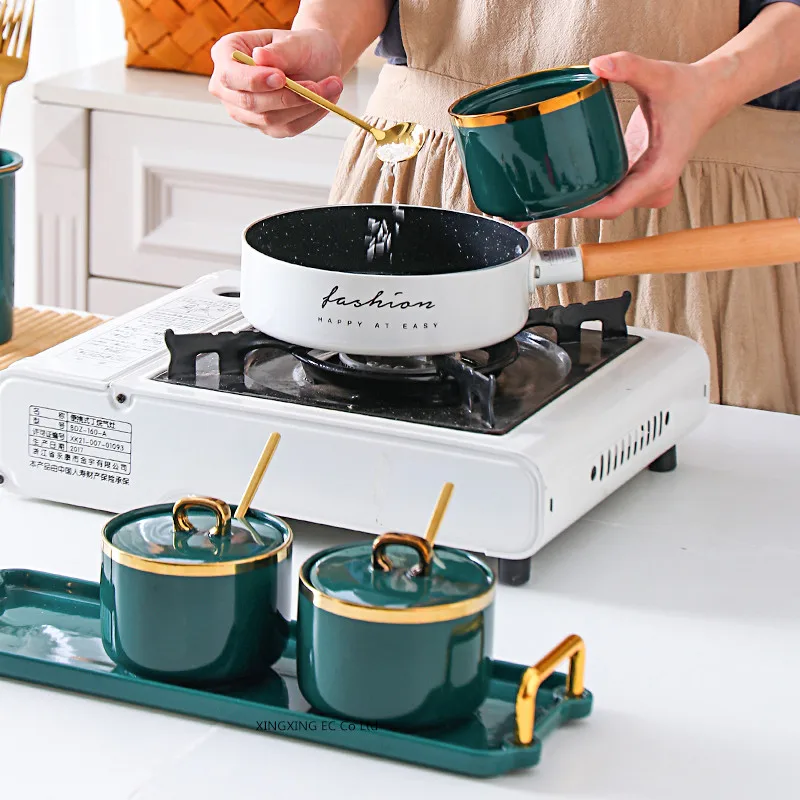 Стеклянная бутылка коробка для приправ керамический горшок бытовая ложка с