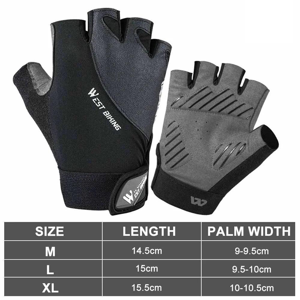 

1 Pair Bike Gloves Anti-Slip Breathable Mountain Road Bike Half Finger Cycling Gloves for Skiing Body Building