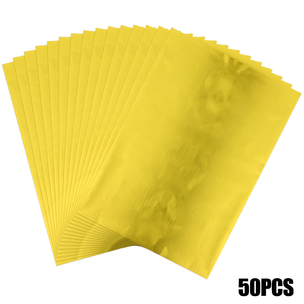 50pcs/set Colorful Toner Reactive Foil Bulk for Laser Printer And Laminator Hot Stamping Foils for Cards Crafts Making 20x29cm