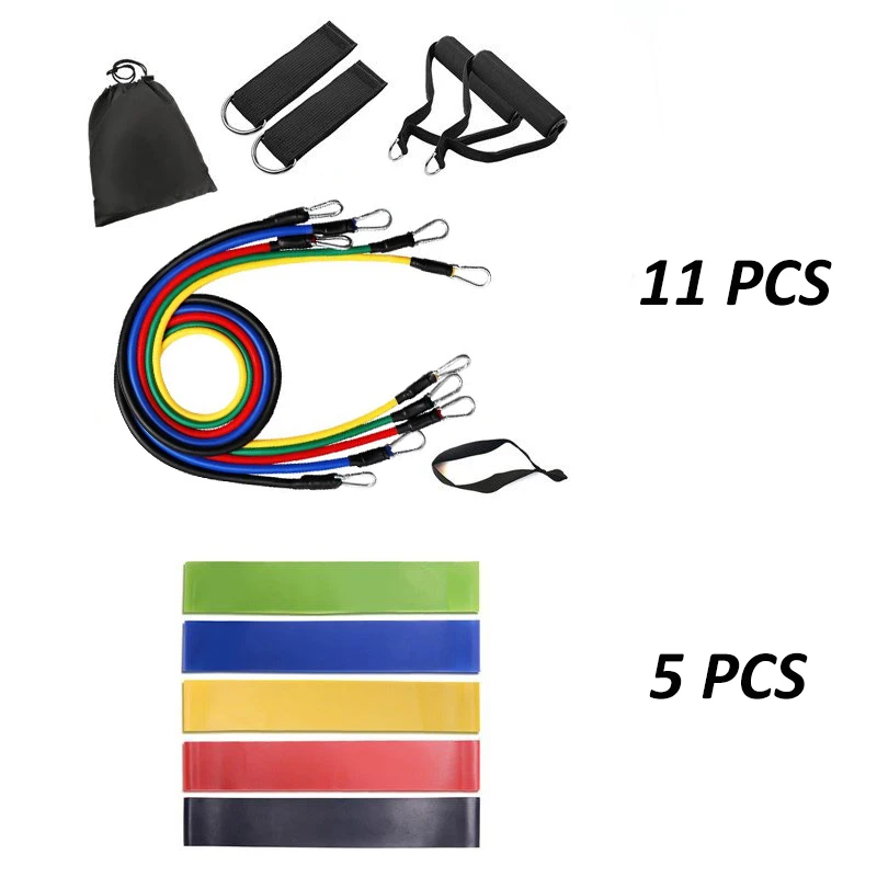 11 шт./компл. латекс Йога Эспандеры резиновый канат упражнения силовых тренировок