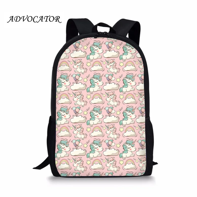 Japanese Style Soft Fabric Backpack Cartoon Unicorn Printing Female School Backpack for Teenage Girls Mochila Feminina Escolar