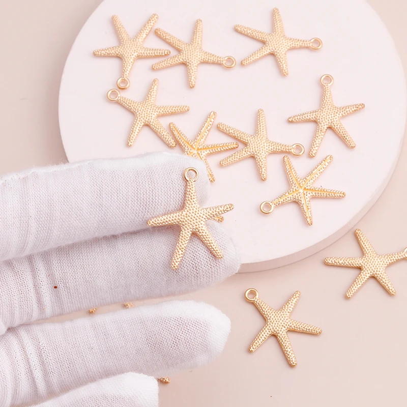 20 шт. матовые украшения из металлического сплава в виде морской звезды для