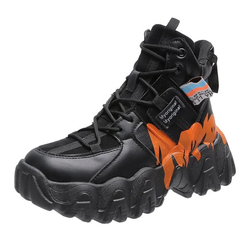 

High Top Chunky Sneakers Women Designer Platform Shoes Female Basket Femme Sapatos Winter Thick Bottom Lady Trainers Women Shoes