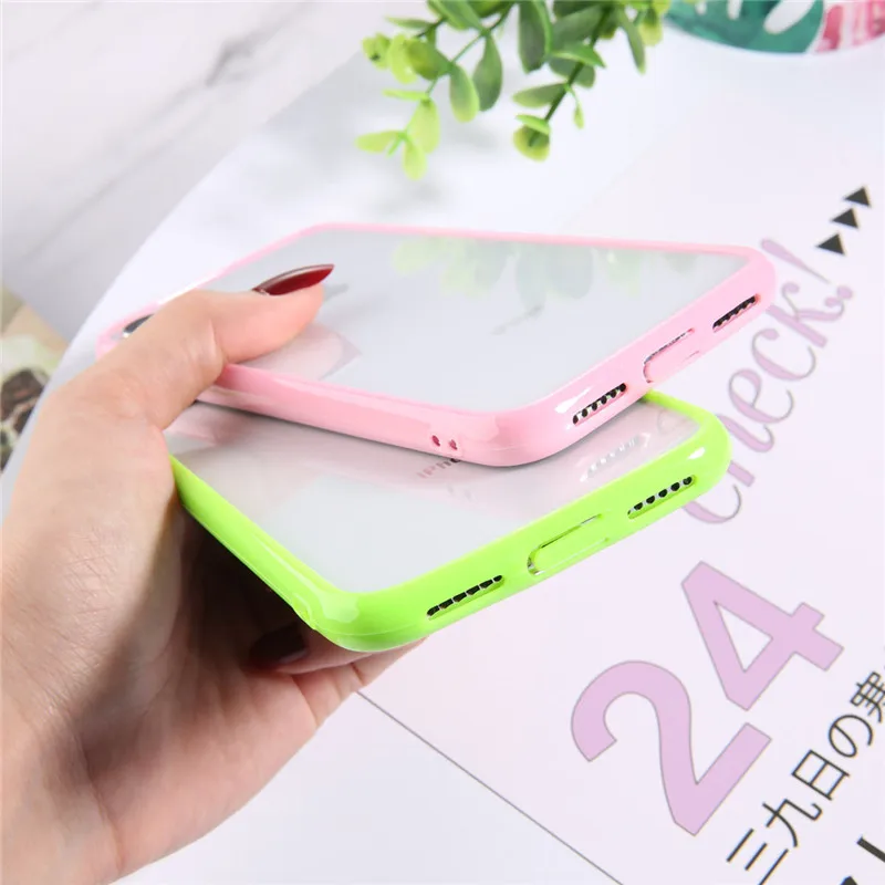 Lovebay прозрачные Простые Чехлы для телефона для iphone 11 Pro X XR XS Max пары TPU акрил для iphone 11 6 6S 7 8 Plus чехол