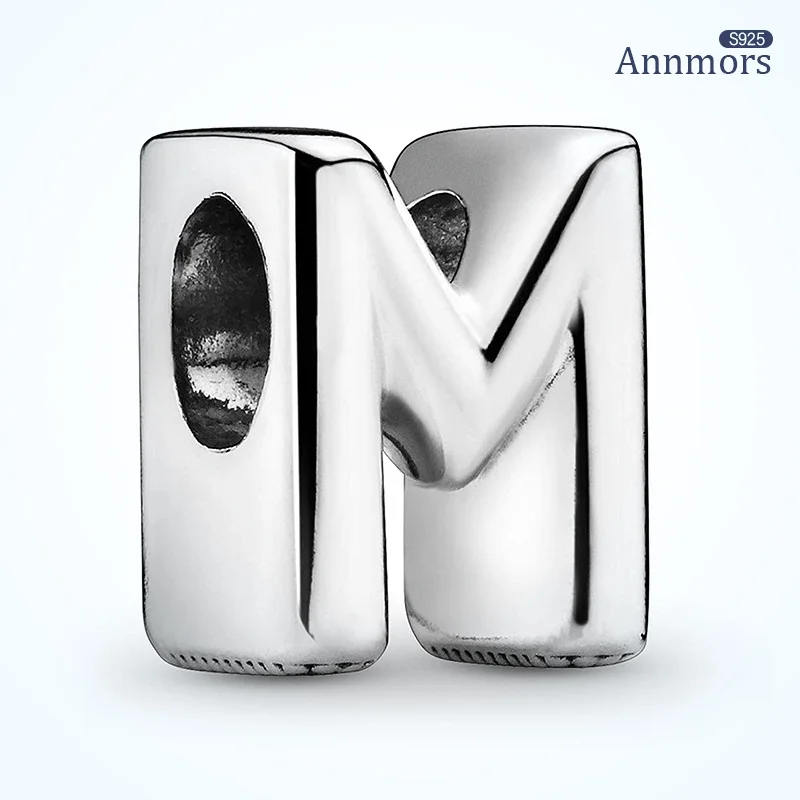 M Шарм сделай подвеску браслет с серебряным покрытием комбинация имени бусины