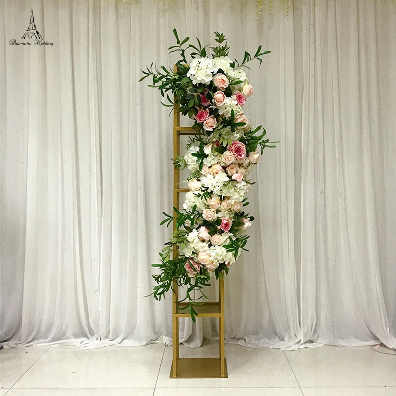 2 шт./лот романтический свадебный золото прямоугольник столба цветок стенд