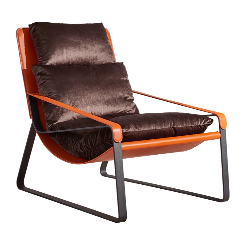 Nordic single person sofa chair living room balcony leisure tiger chair small apartment bedroom iron lazy lounge chair