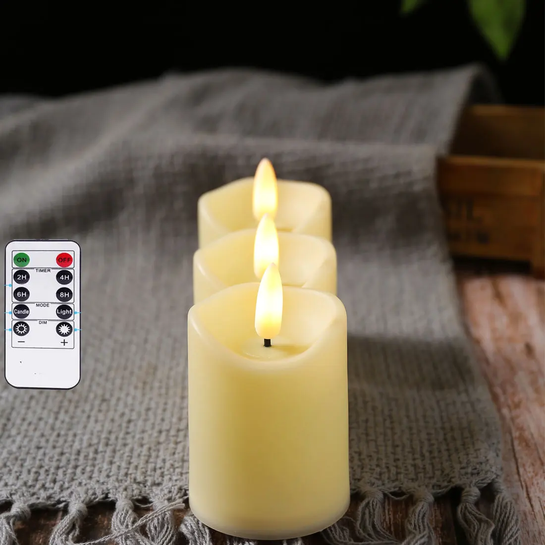

Pack of 2/3/4 Remote Control Flameless Candles,Smokeless Battery Operated 2.5 inch Height Pillar Plastic Votive Candles
