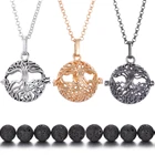 Кулон Древо жизни из лавы, диффузор эфирного масла, вулканический камень, колье для ароматерапии, медальон вызывающий ангела