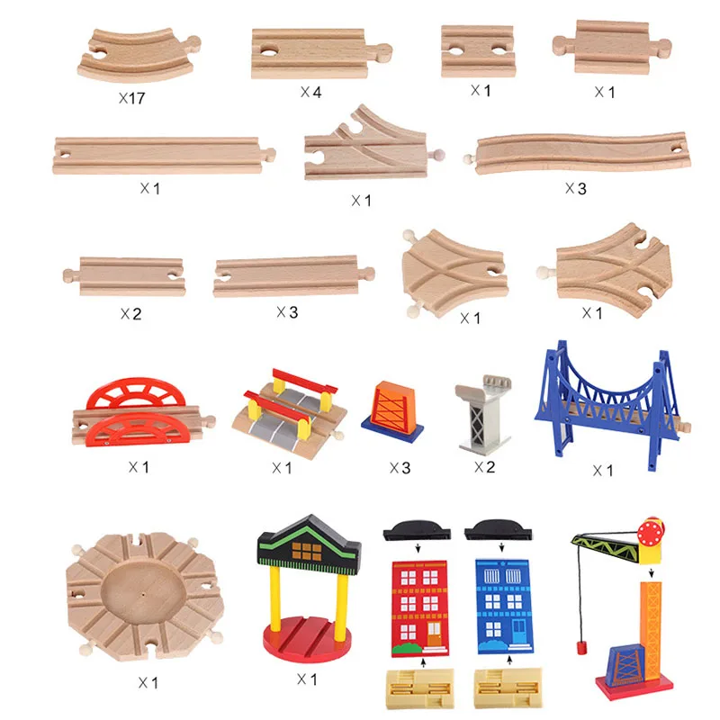 108 шт. деревянные трековые транспортные средства детские игрушки Совместимая