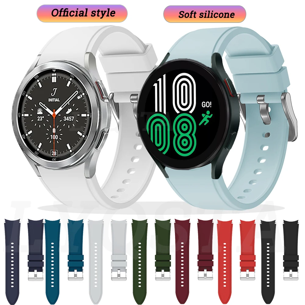 

Ремешок силиконовый для Samsung Galaxy Watch 4 40 мм 44 мм, оригинальный браслет для наручных часов Galaxy 4 Classic 42 мм 46 мм, 20 мм