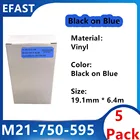 5 упаковок, виниловая этикетка bmp21 M21 750 595 производитель ленты черный на голубом для лабораторного принтера BMP21 PLUS bmp21 M21-750-595 мм * 19,1 м