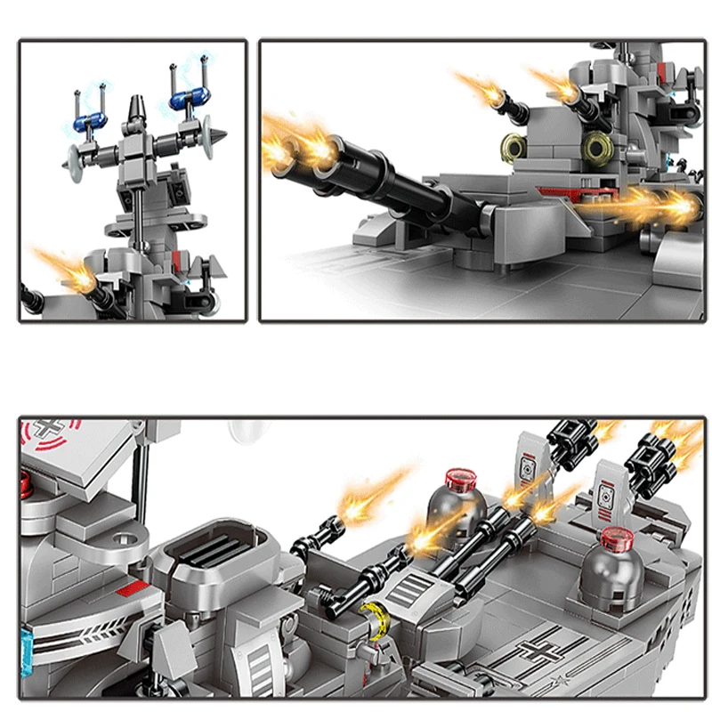 

8 in 2 Deformation Mecha Battleship Robot Building Blocks Military Set Figures Playmobil Educational Boy MOC Bricks Children Toy