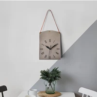 creative pu handbag style wall clock modern art clock wall retro leather personalized living room bedroom silent decorationzb119