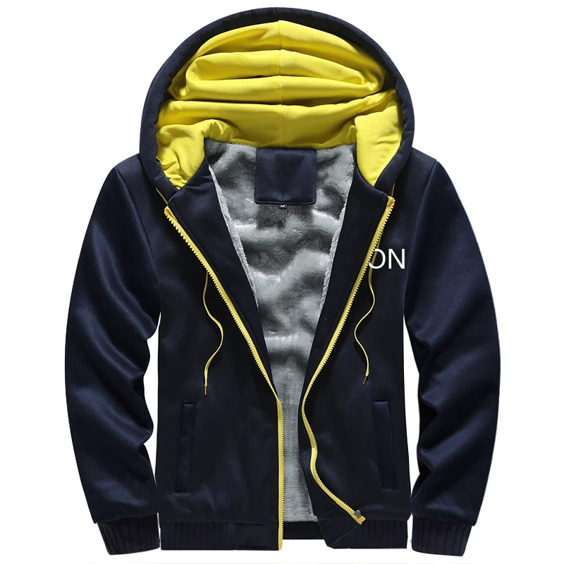 

Winter 2021 Icon Men's Zipper Hoodies Printing Jackets Sweatshirt Coat Thicken Plus Cotton Padded Comfortable Sleeve Outerwear