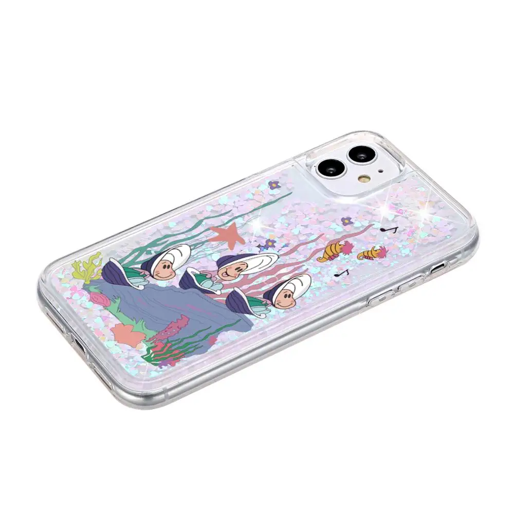 

Funny Cute Art Oyster Conch Glitter TPU+PC Phone Case for Apple IPhone 12 Pro Max SE 2020 7Plus Xr Xs X 8 7 Plus 6S 6 Soft Cover