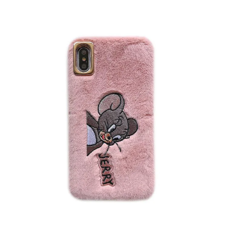 Gelangde роскошный меховой чехол том Джерри вилус для iPhone 11 Pro XS Max X XR, чехол для телефона, Жесткий Гладкий плюшевый чехол для iPhone 6S 7 8 Plus, чехол s