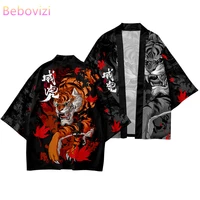 plus size 5xl 6xl tiger print beach japanese style kimono streetwear men women cardigan cosplay haori yukata harajuku tops robe