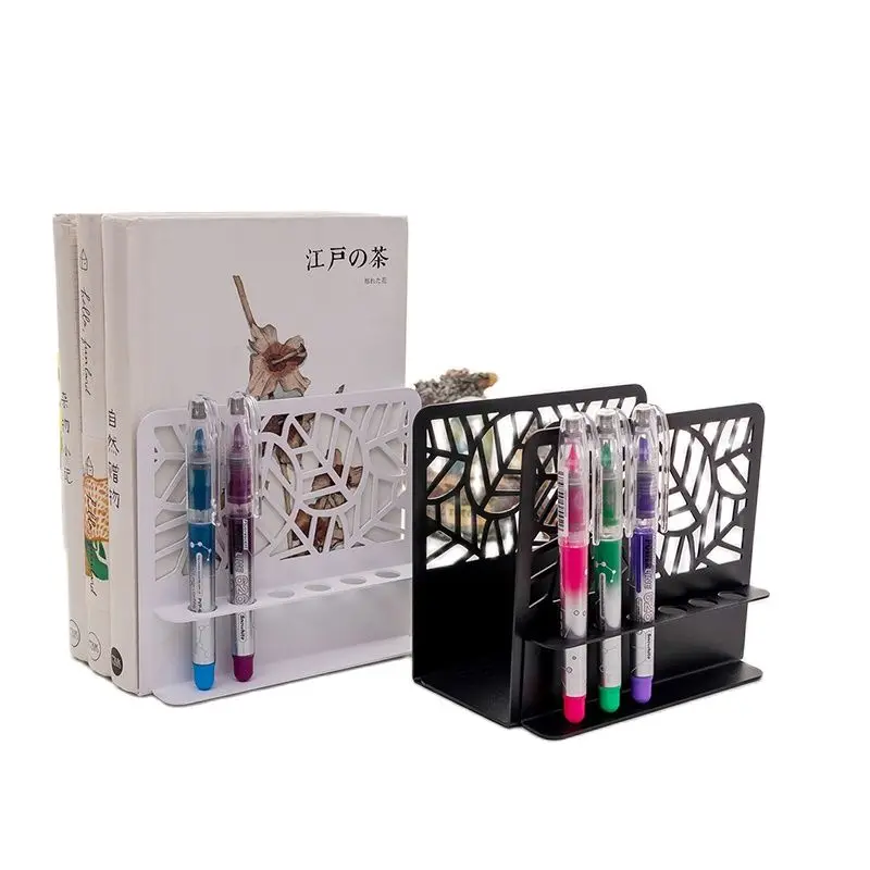 

Book Stand Pen-Inserted Leaf Shape Metal Telescopic Folding L-Shaped Office Student Stationery 2pcs Органайзер канцелярский
