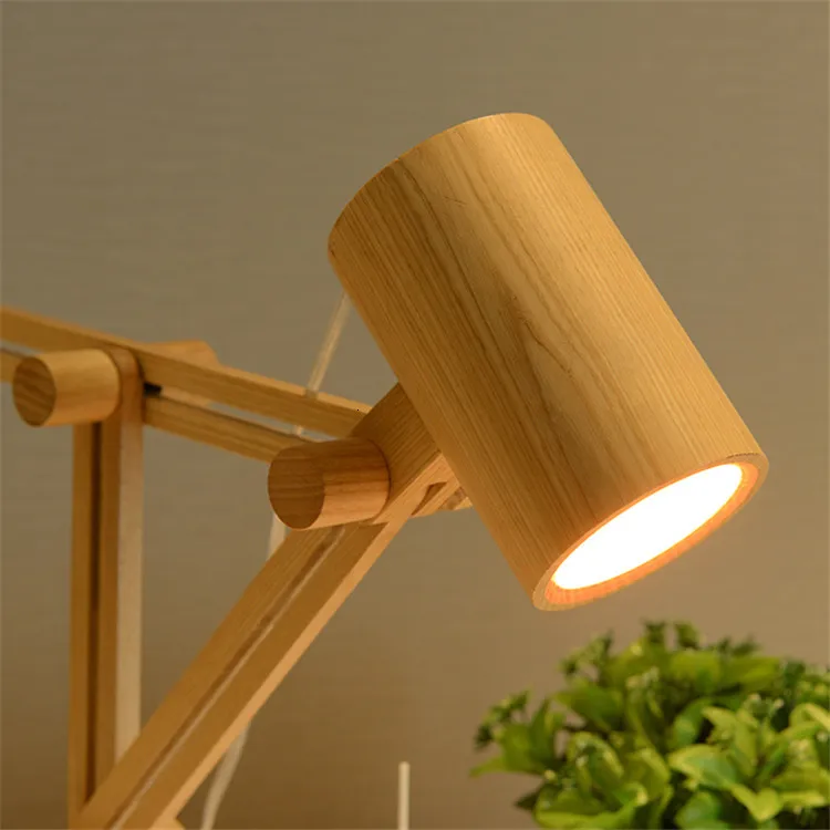 Европейская деревянная настольная лампа в стиле ретро E26 120 В Светодиодная