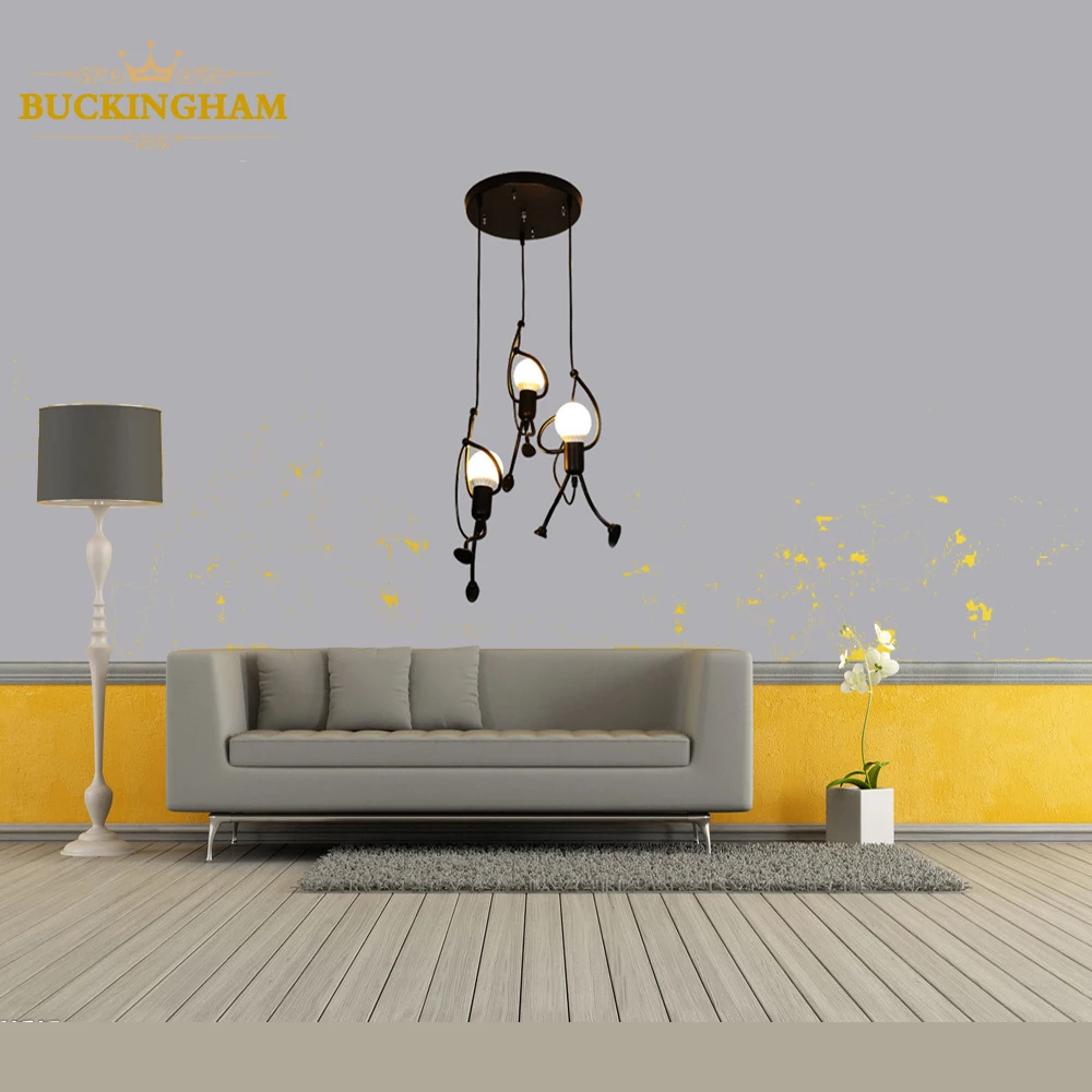 

Little Man Climbing Pendant Light Modern Hanging Lamp Creative Iron People Lights Metal Cord Pandant Lamps for Kid Children Room