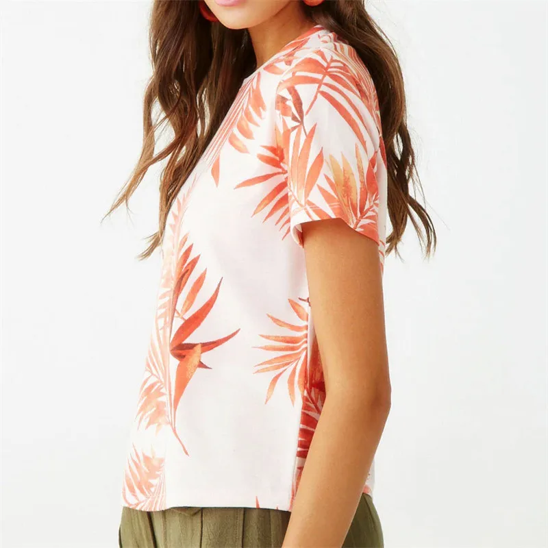 Женская шифоновая блузка с принтом в виде кленовых листьев черная или белая