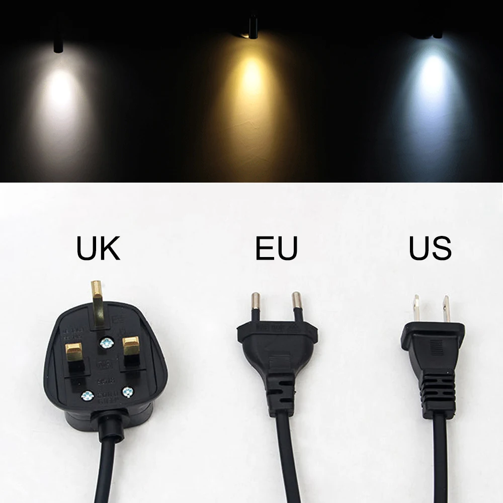 Светодиодный настенный светильник 1/3 вт для чтения в спальню вилка стандарта ес