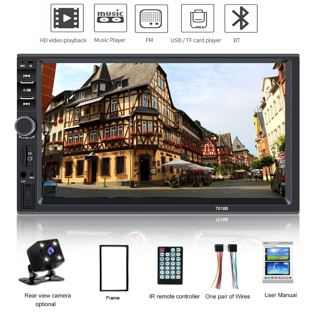 Автомобильная стерео 2 Din Радио Bluetooth мультимедийный плеер Hd 7 &quotАвторадио с