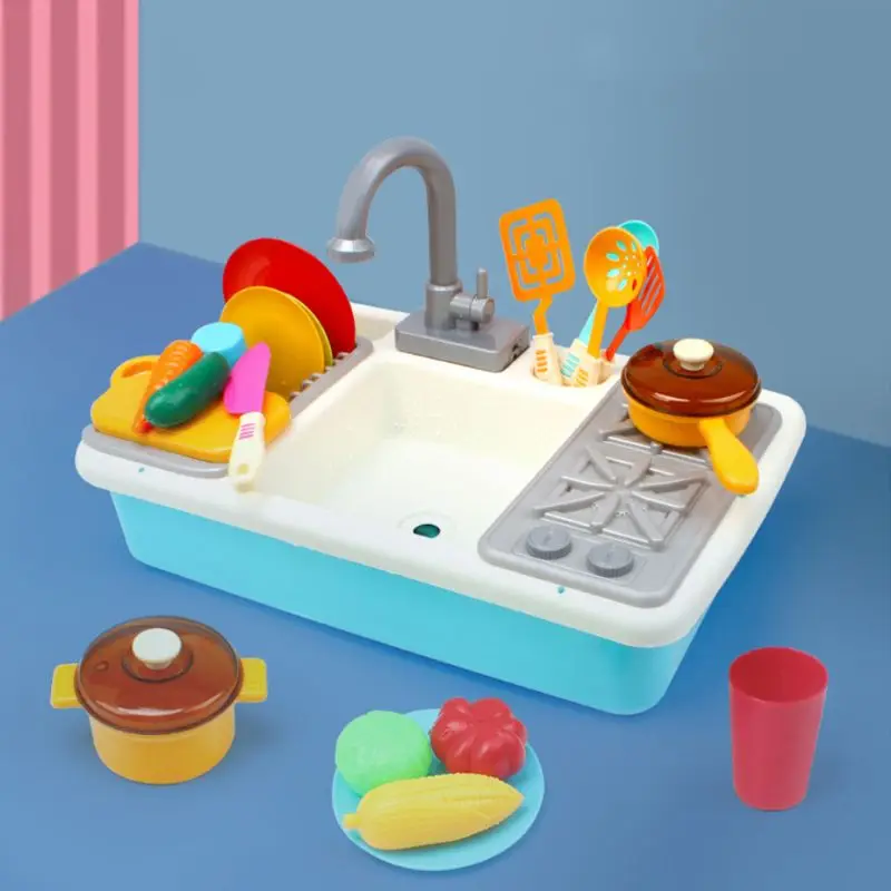 

Children Simulation Plastic Electric Dishwasher Sink Pretend Play Kitchen Toys Kids Early Education Birthday Gifts NEW