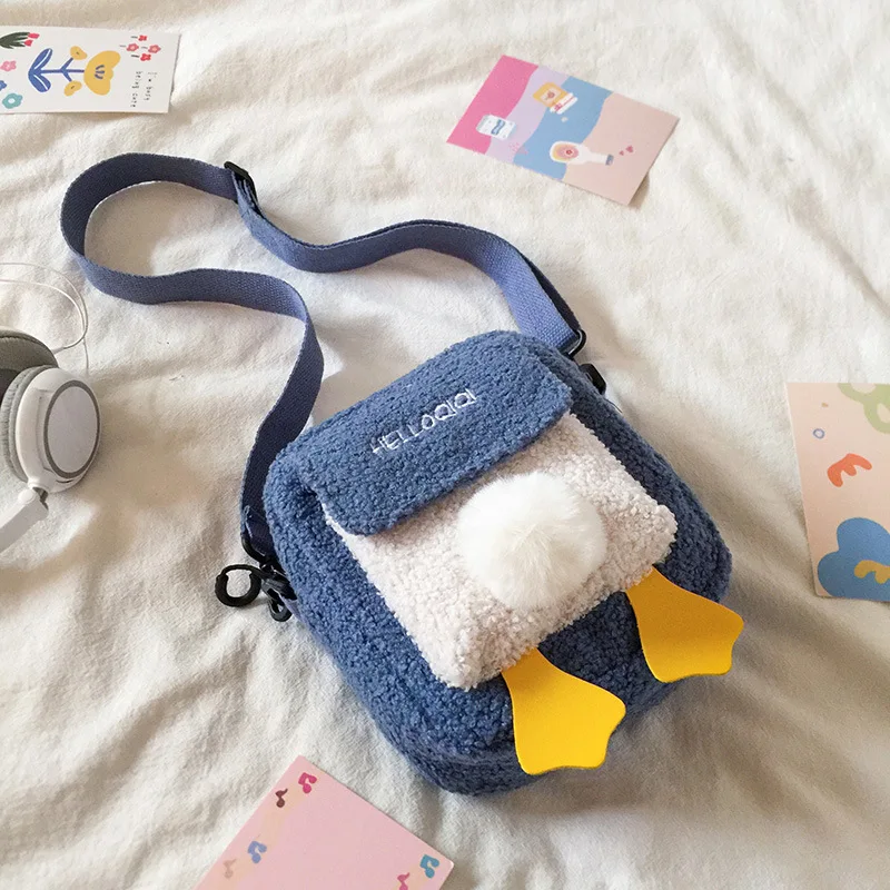 

2021 Mainstream Small Bag Women's Shoulder Bag Fresh Plush Cute Duck Cute Girl Students' Crossbody Bag Shoulder Bag