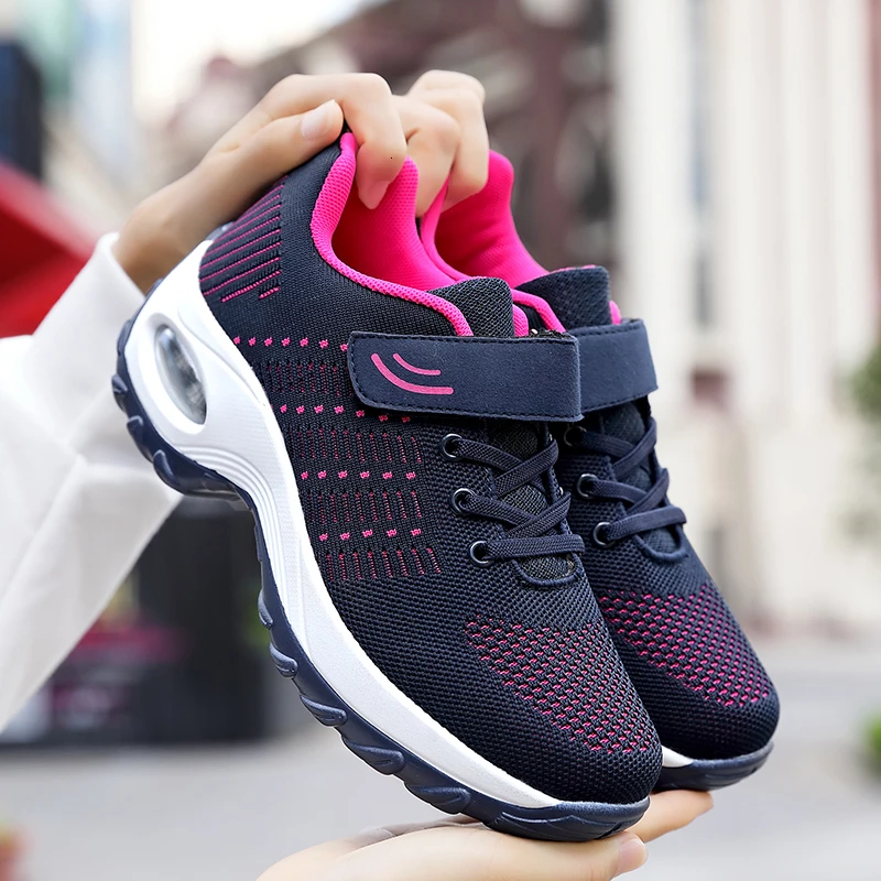 Women Shoes Sport Fashion Platform Sneakers Height Increase Ladies Wedge Lace Up Running Woman Thick Soled Footwear | Спорт и