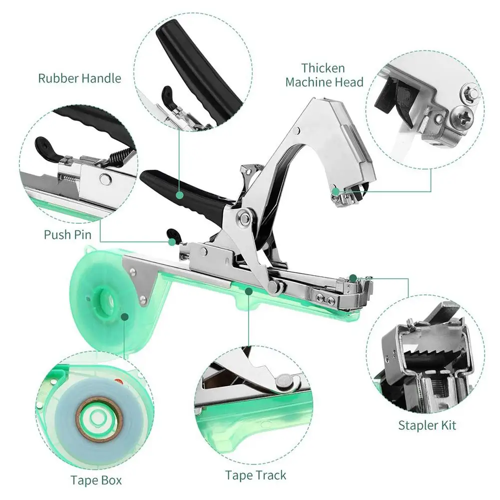 

Tying Machine Plant Garden Plant Tapetool Tapener +10 Rolls Tape Set For Vegetable Grape Tomato Cucumber Pepper Flower