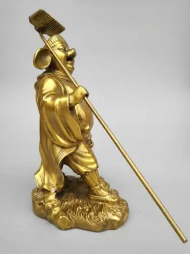 

China seiko carving Pure brass Pig eight quit statue