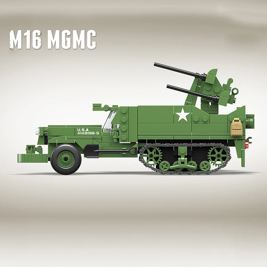 518 шт. просвечивающие военные США M16 MGMC WW2 модель танка автомобиля солдаты