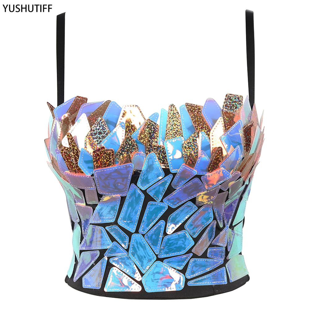 Женский укороченный бюстгальтер пуш-ап с блестками | Женская одежда