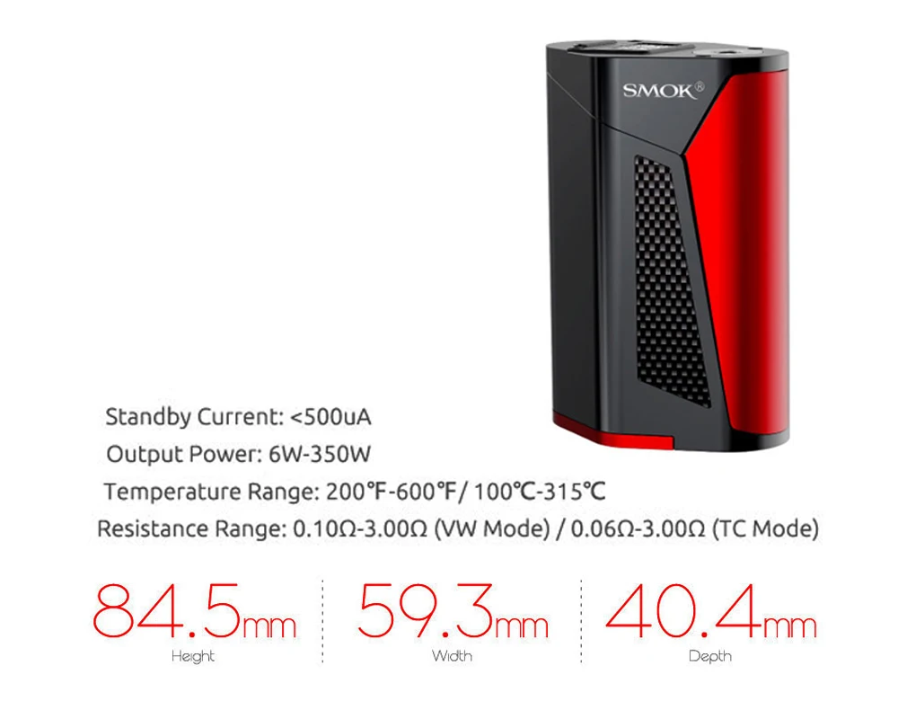 SMOK GX350 мод 350 Вт TC VW Vape мод электронная сигарета испаритель 510 коробка мод 18650 батарея TFV16 бак Подарочное зарядное устройство